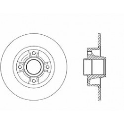 1x Disque de Frein Arriere SANS Roulement - Renault Clio 3 Megane 2 Scenic 2 Modus BDR2165.10