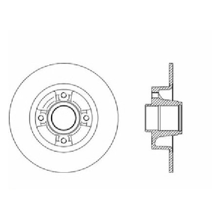 1x Disque de Frein Arriere SANS Roulement - Renault Clio 3 Megane 2 Scenic 2 Modus BDR2165.10