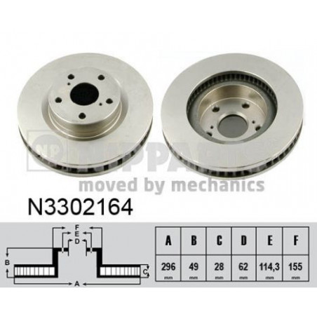 Jeu de deux disques de frein Lexus ES, Toyota Auris Camry Mirai Prius RAV4 N3302164 NIPPARTS VH Jeu de deux disques de frein Lexus ES, Toyota Auris Camry Mirai Prius RAV4 N3302164 NIPPARTS VH