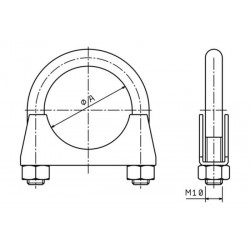 Collier de serrage échappement M10 65mm 768065