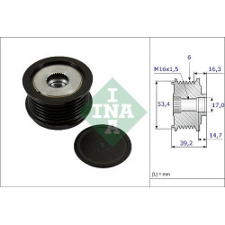 Poulie roue libre, alternateur Ford B-max C-max Fiesta Focus Kuga Tourneo Transit, Mazda 2, Volvo 535023610