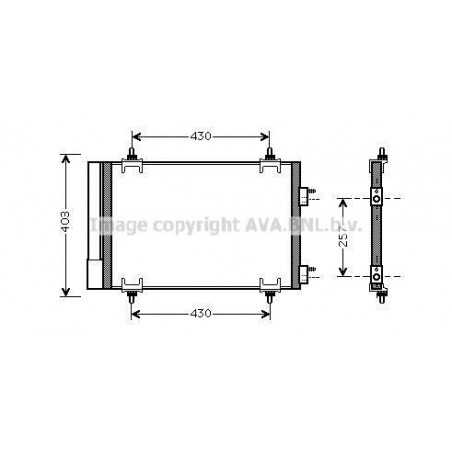 Radiateur de climatisation Citroen Berlingo C4, Peugeot 307308 Partner CNA5230D