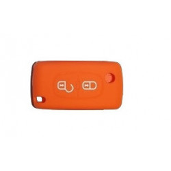 Protection silicone Coque de Clef 2 Boutons Orange - Citroen 19501O