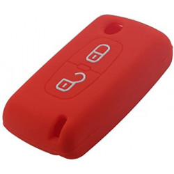 Protection silicone de Coque Clef 2 Boutons Rouge - Citroen 19501R