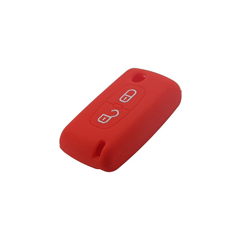 Protection silicone de Coque Clef 2 Boutons Rouge - Citroen 19501R