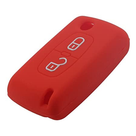 Protection silicone de Coque Clef 2 Boutons Rouge - Citroen 19501R Protection silicone de Coque Clef 2 Boutons Rouge - Citroen 19501R