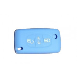 Protection silicone de Coque Clef 3 Boutons Bleu - Citroen 19502B