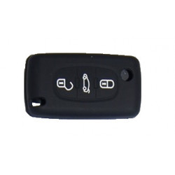 Protection silicone de Coque Clef 3 Boutons Noir - Citroen 19502N