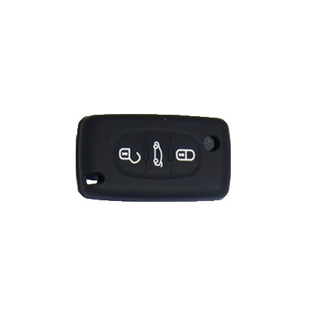 Protection silicone de Coque Clef 3 Boutons Noir - Citroen 19502N Protection silicone de Coque Clef 3 Boutons Noir - Citroen 19502N