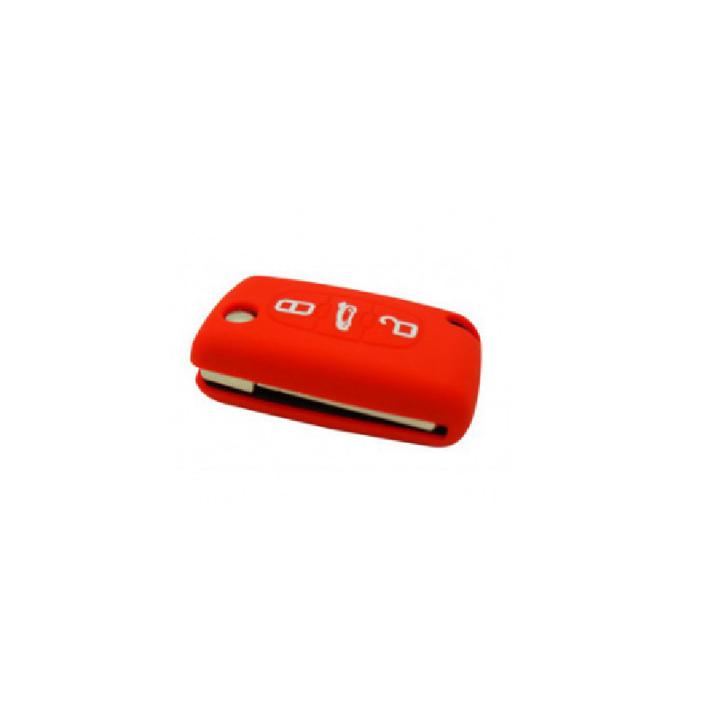 Protection silicone de Coque Clef 3 Boutons Rouge - Citroen 19502R