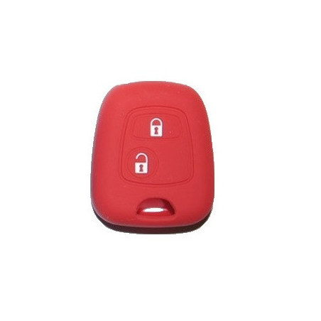 Protection silicone de Coque Clef 2 Boutons Rouge - Peugeot 19503R