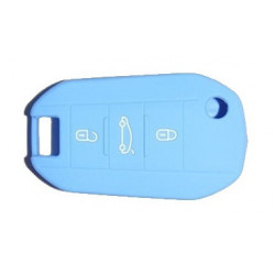 Protection silicone de Coque Clef 3 Boutons Bleu - Citroen 19504B