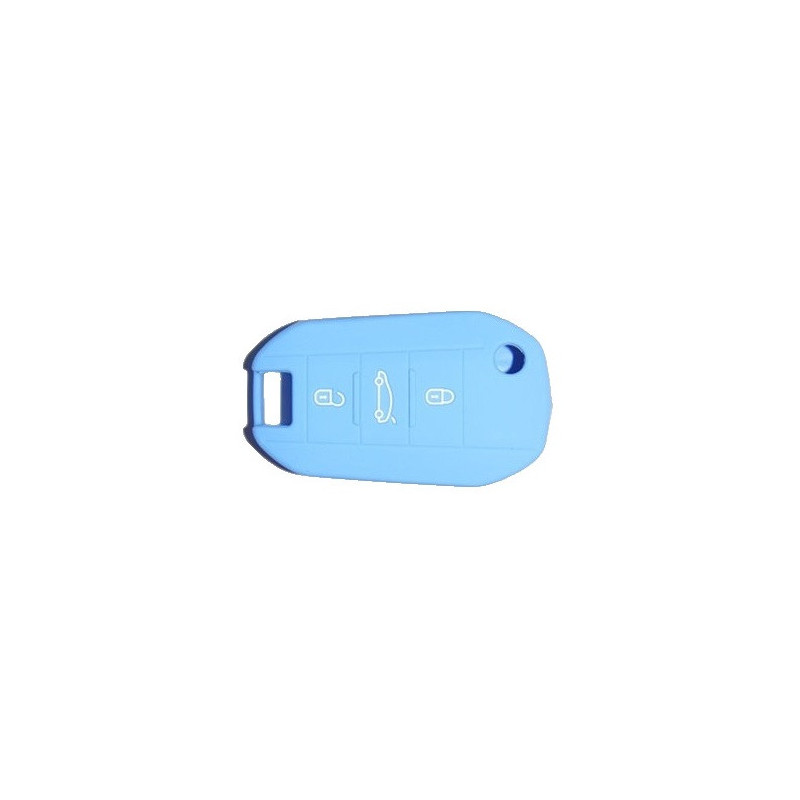 Protection silicone de Coque Clef 3 Boutons Bleu - Citroen 19504B