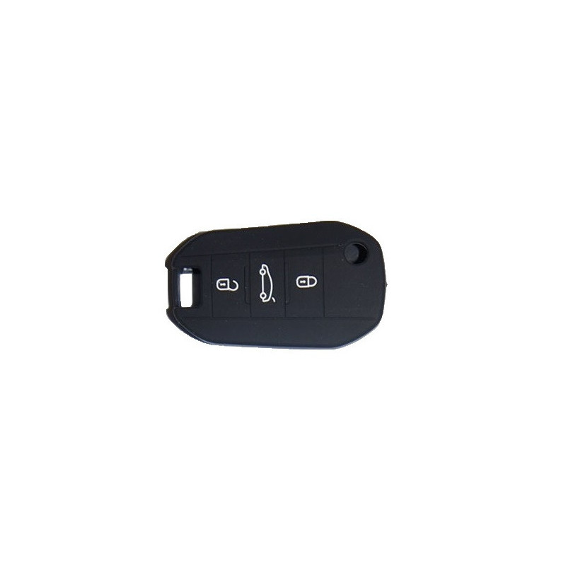 Protection silicone de Coque Clef 3 Boutons Noir - Citroen 19504N