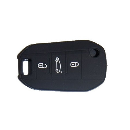 Protection silicone de Coque Clef 3 Boutons Noir - Citroen 19504N