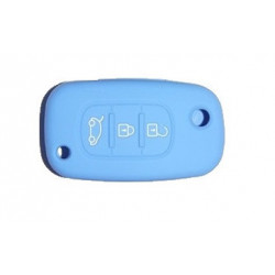 Protection silicone de Coque Clef 3 Boutons Bleu - renault 19530B