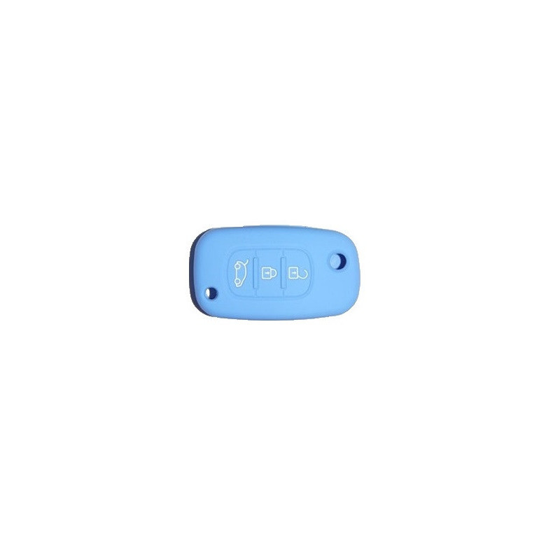 Protection silicone de Coque Clef 3 Boutons Bleu - renault 19530B