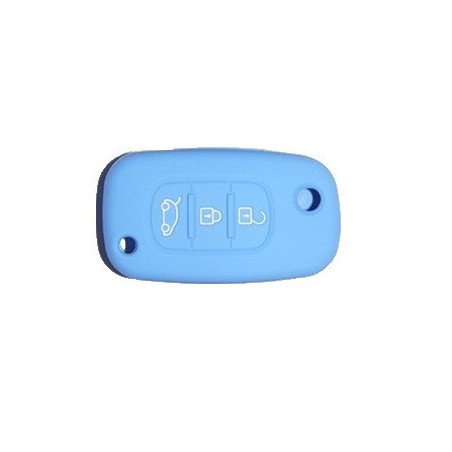 Protection silicone de Coque Clef 3 Boutons Bleu - renault 19530B