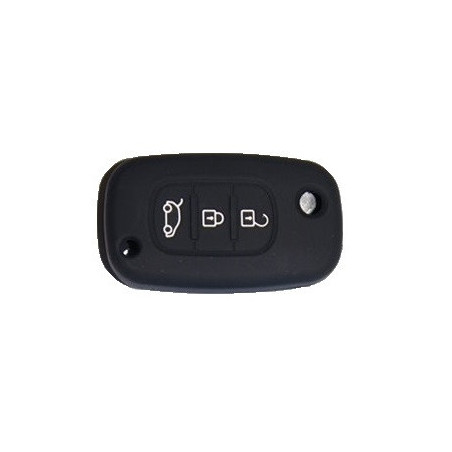 Protection silicone de Coque Clef 3 Boutons Noir - renault 19530N Protection silicone de Coque Clef 3 Boutons Noir - renault 19530N