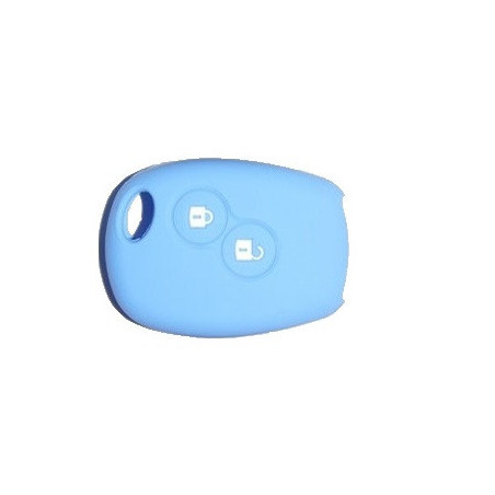 Protection silicone de Coque Clef 2 Boutons Bleu - renault 19531B