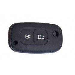 Protection silicone de Coque Clef 2 Boutons Noir - renault 19532N