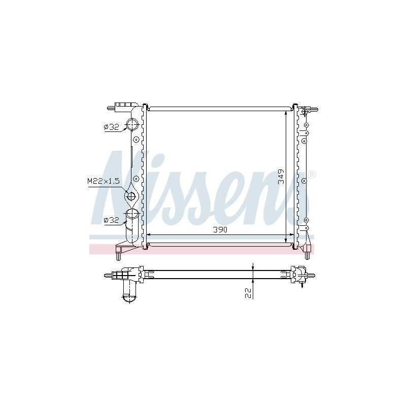 Radiateur moteur (radiateur d'eau) Renault R19, Clio I R11218