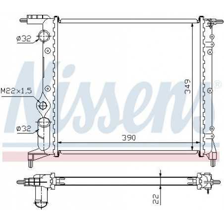 Radiateur moteur (radiateur d'eau) Renault R19, Clio I R11218