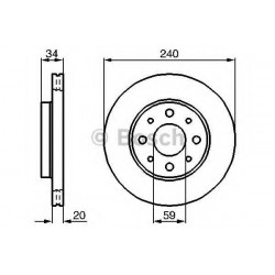 Jeu de 2 disques de frein avant Fiat 500 500C Panda Uno, Ford Ka 0986479121