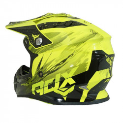 Casque Cross Adulte ADX MX2 Jaune Fluo Brillant Boucle Double D - S 161560