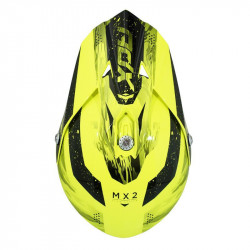 Casque Cross Adulte ADX MX2 Jaune Fluo Brillant Boucle Double D - S 161560