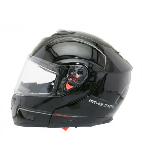 Casque Integral Modulable Mt Atom Sv Double Ecrans Uni Noir Brillant - XS