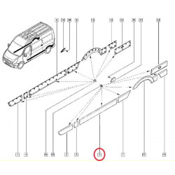 Baguette protectrice, panneau latérale gauche Nissan NV400, Opel Movano, Renault Master III