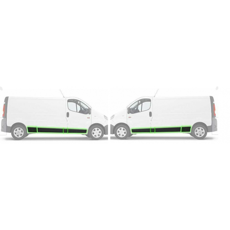 Pack 8 Baguettes, bandes protectrice panneau lateral + Portes Complet droit gauche - Nissan Primastar Opel Vivaro Renault Trafic