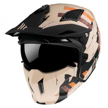 Casque Trial MT Streetfighter SV Skull Blanc/Orange Mat Simple Ecran Dark - M