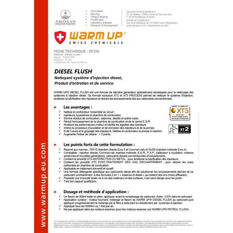 WARM UP DIESEL FLUSH Nettoyant Injecteurs Diesel Préventif