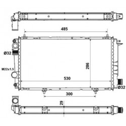 Radiateur de Refroidissement - Citroen C15 1.8d 1.9D 0103.9023