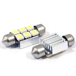 2 Ampoules Navettes à led effet Xenon - c5w 40mm c5w 40mm