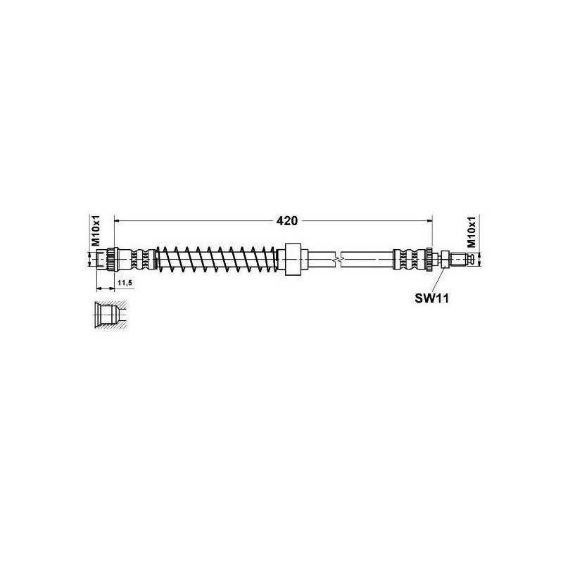 Flexible de Frein Avant - peugeot 405 longueur 460mm 720 882