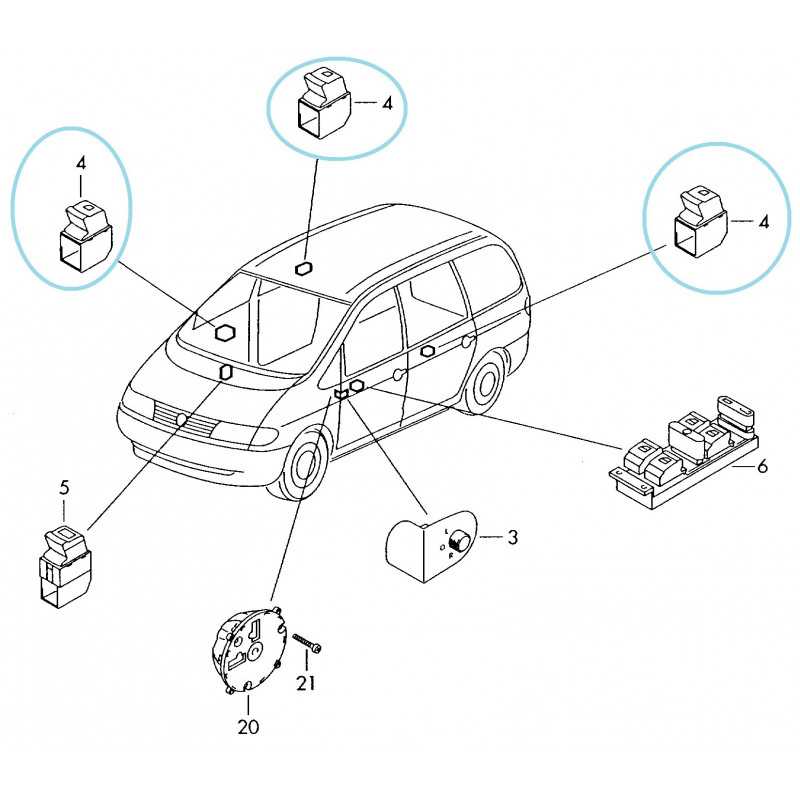 Bouton de Vitre - Ford Galaxy Vw Sharan Leon Toledo Seat Alhambra BF-411B