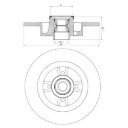 Disques Arriere avec Roulement - Renault Megane2 Scenic 2 270mm 104745829